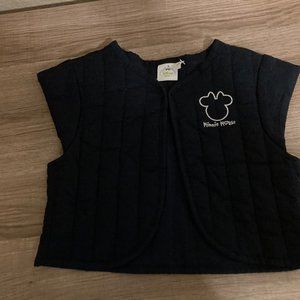 Disney Black Black Cotton Vest with Minnie Mouse Graphic 18 Months New with Tags